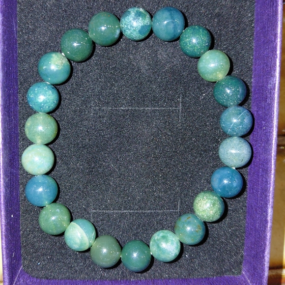 Moss Agate Beaded Bracelet - Picture 2 of 8